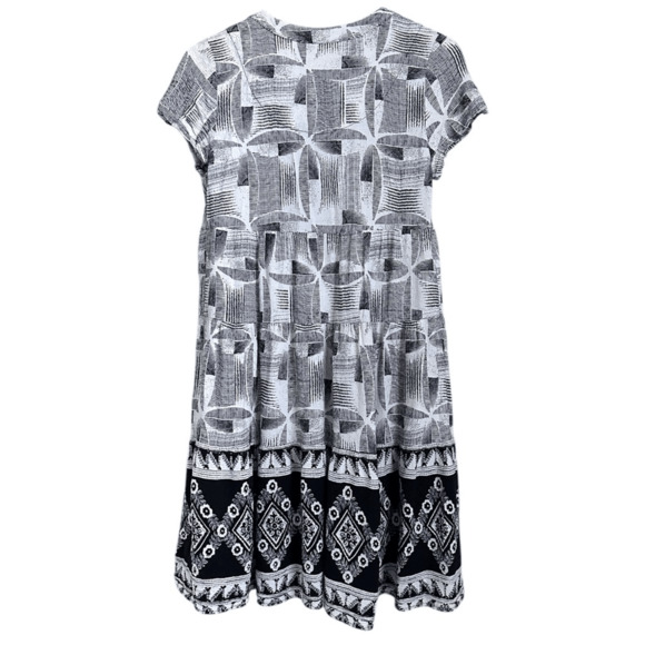 Maeve by Anthropologie Women S Dress Black White Geometric Print Modest Boho - Picture 7 of 11